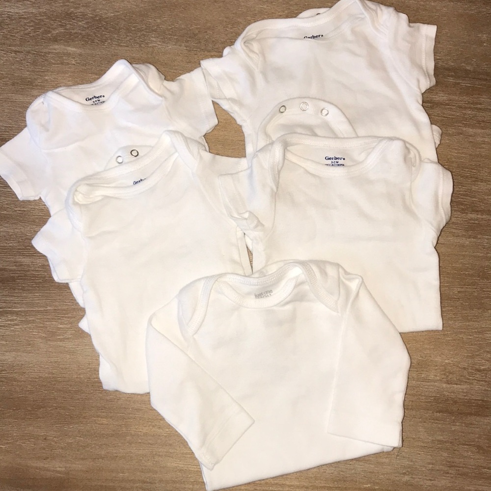 3 month Solid white Onesies